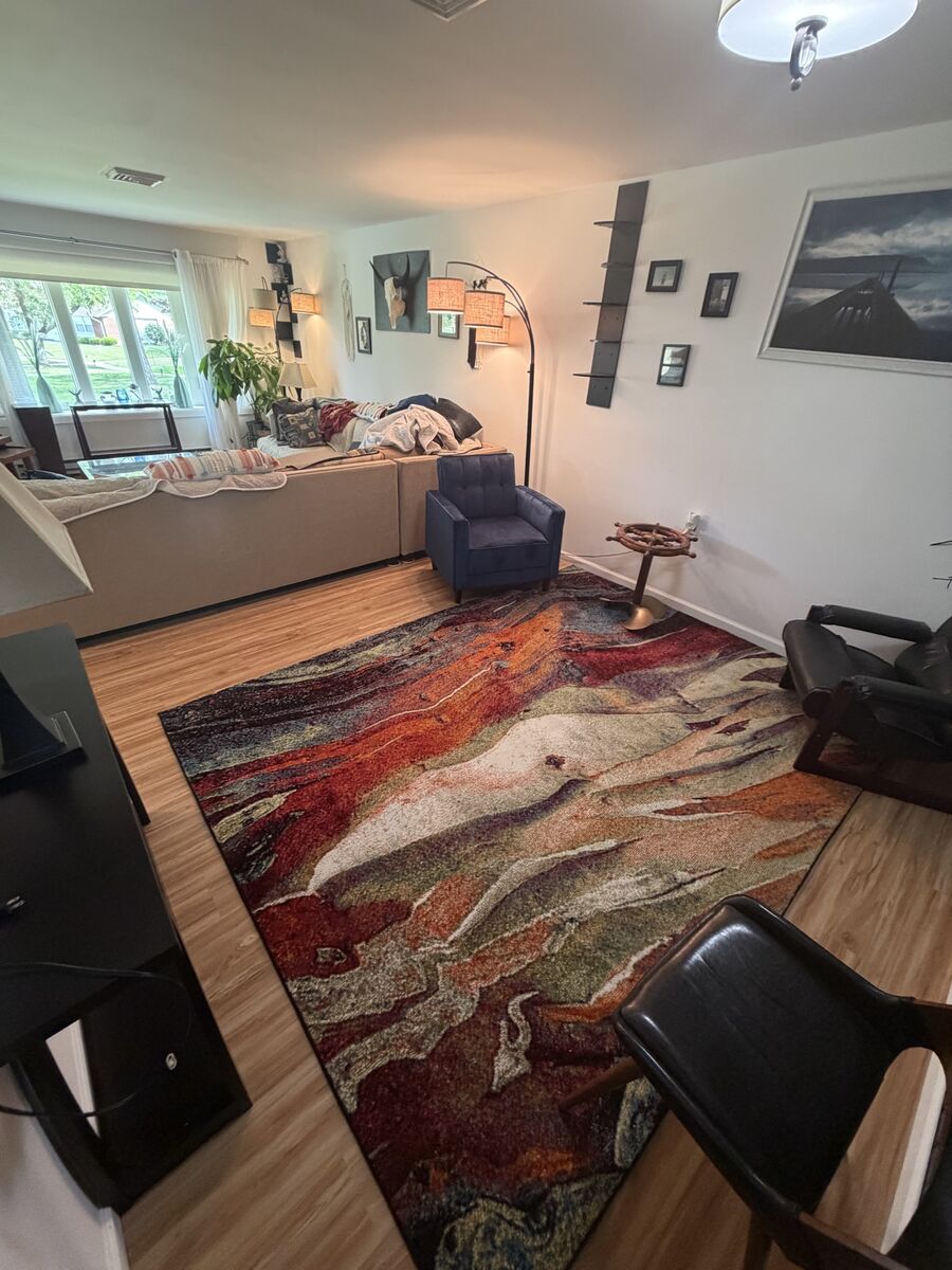 Living room, second angle, with finished hardwood floor